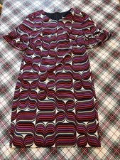Trina Turk Swirly Art to Wear Dress Ruffle Bell Sleeve Dress Multicolor Size 8