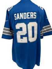 Signed Barry Sanders Blue Jersey Autographed BAS Authentication