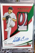 2021 Panini Immaculate #165 Wil Crowe 3 Color RC Patch Auto /5