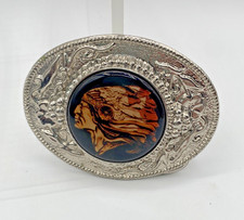 Silver Belt Buckle Native American Head Chief Made In USA