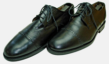 Men s 9 M JOHNSTON MURPHY SIGNATURE Black Leather Cap Toe Derby Dress Shoes