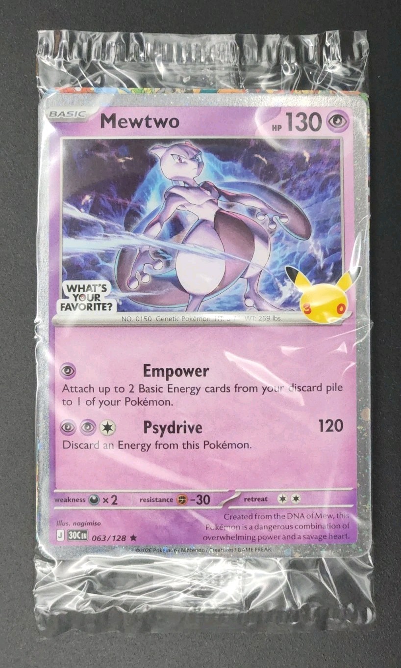 Target Pokemon Collection Target Pokemon Family Event 30th Anniversary Mewtwo Promo 63/128 Sealed ...