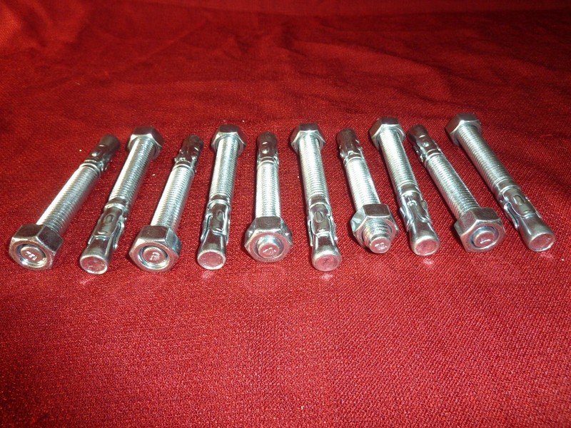 (10) Concrete Wedge Anchor Bolts 1/2 x 4 1/4" Includes Nuts
