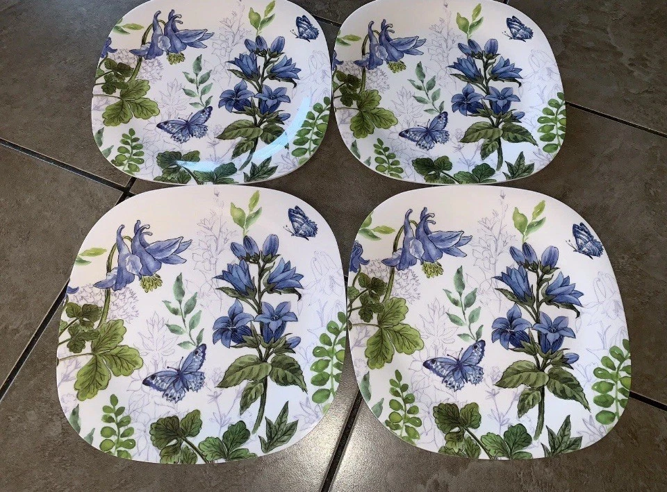Set of 4 Butterflies Certified International 10" Melamine Plates Elena Vladykina - Image 2 of 4
