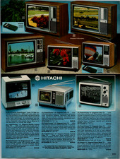 Hitachi GE Vintage TV Catalog Ad 8x11 Retro Television Stereo 1970s Era