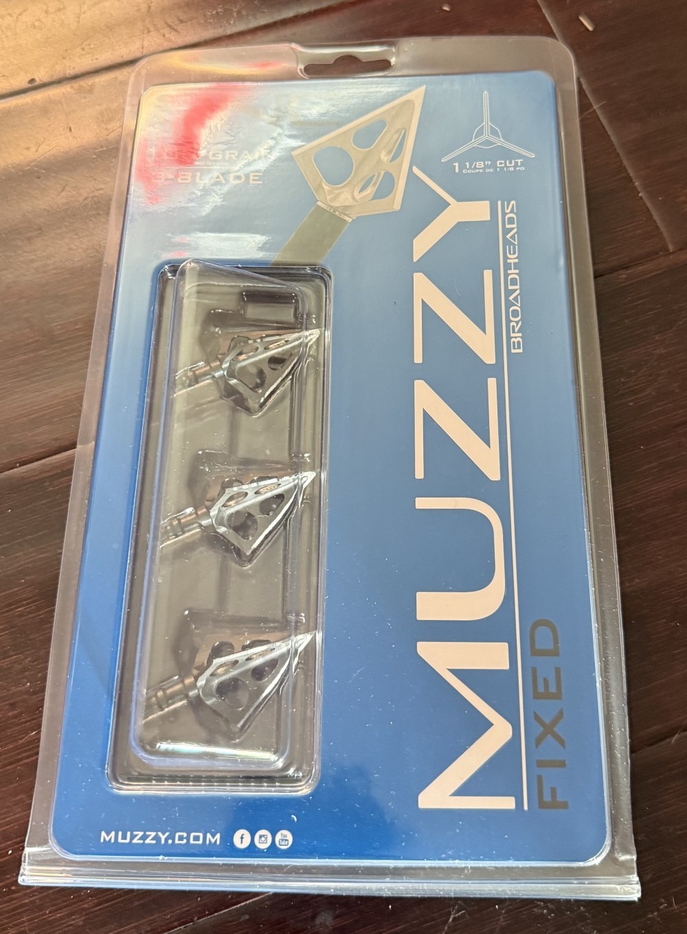Muzzy One Fixed Broadheads 100 Grain 1-1/8 Cut 3-Blade 3-Pac