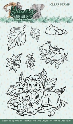 2 Pack Find It Trading Yvonne Creations Clear Stamps-Lion,Young And Wild 5A00232