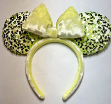 Mickey Green Sequin Bow Exclusive Rare Minnie Mouse Ears Disney-Parks Headband  