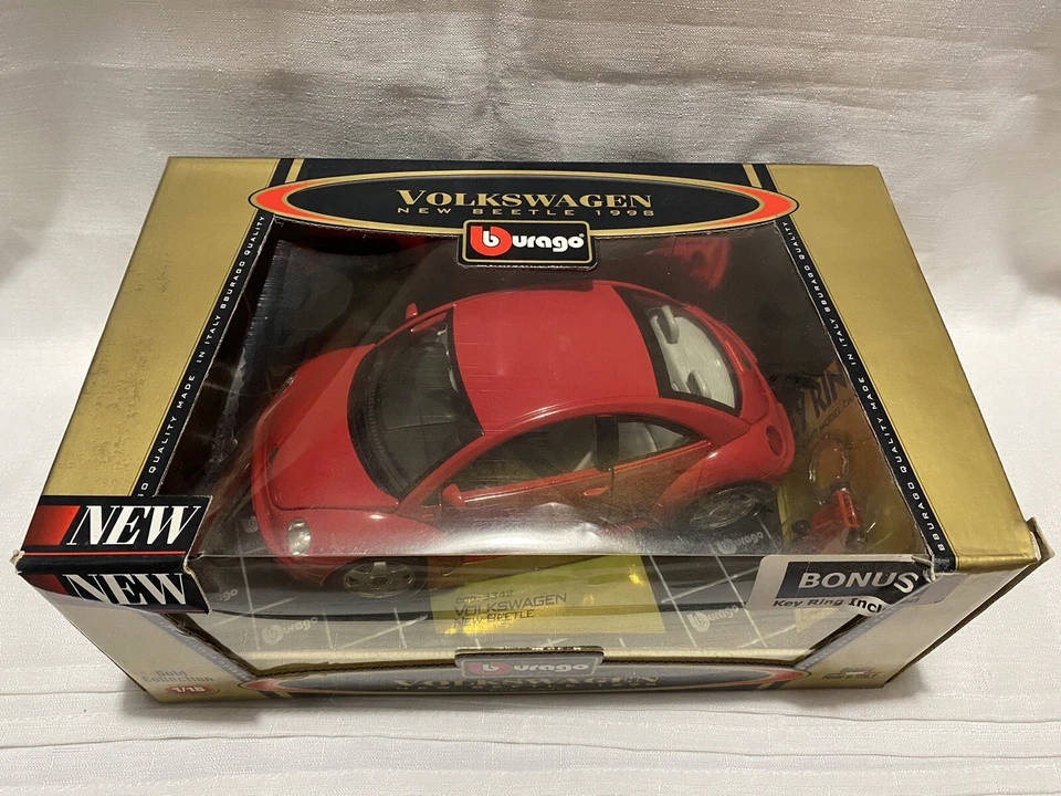Volkswagen Escarabajo Nuevo 1998 Colección Oro Burago 1:18 Foto 2 de 4