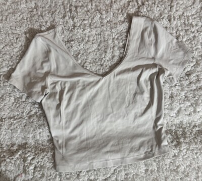 Lululemon Align Shirt Crop Top Tee Nulu Women's Cream Size 6?