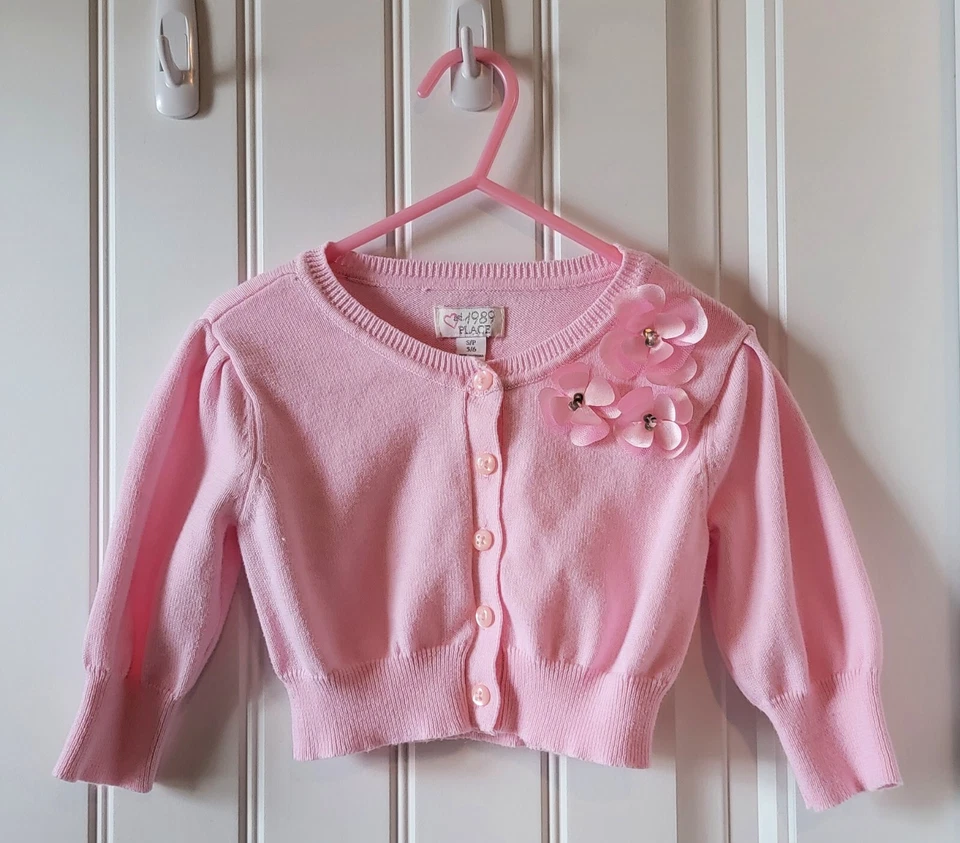 The Children's Place Pink Bolero Shrug With Flowers Size 5/6 - Image 4 of 4