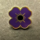 PURPLE POPPY - ANIMALS - REMEMBRANCE BADGE                           (P5)