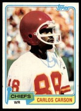 1981 Topps NFL Carlos Carson Rookie . Kansas City Chiefs #467