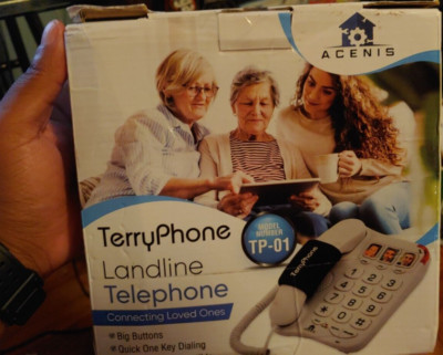 Acenis TerryPhone Big Button Telephone Handset White Landline TP-01 One Key Dial