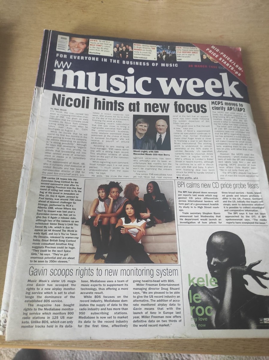 Music Week Magazine 20th March 1999, Nicoli Hints At New Focus