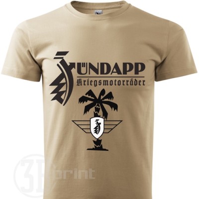 Zündapp Motorrad Herren Retro T-Shirt Kriegsmotorräder Sand