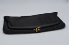 Vintage Ande' Clutch Purse Handbag Black Satan w/ Gold Chain and Closure