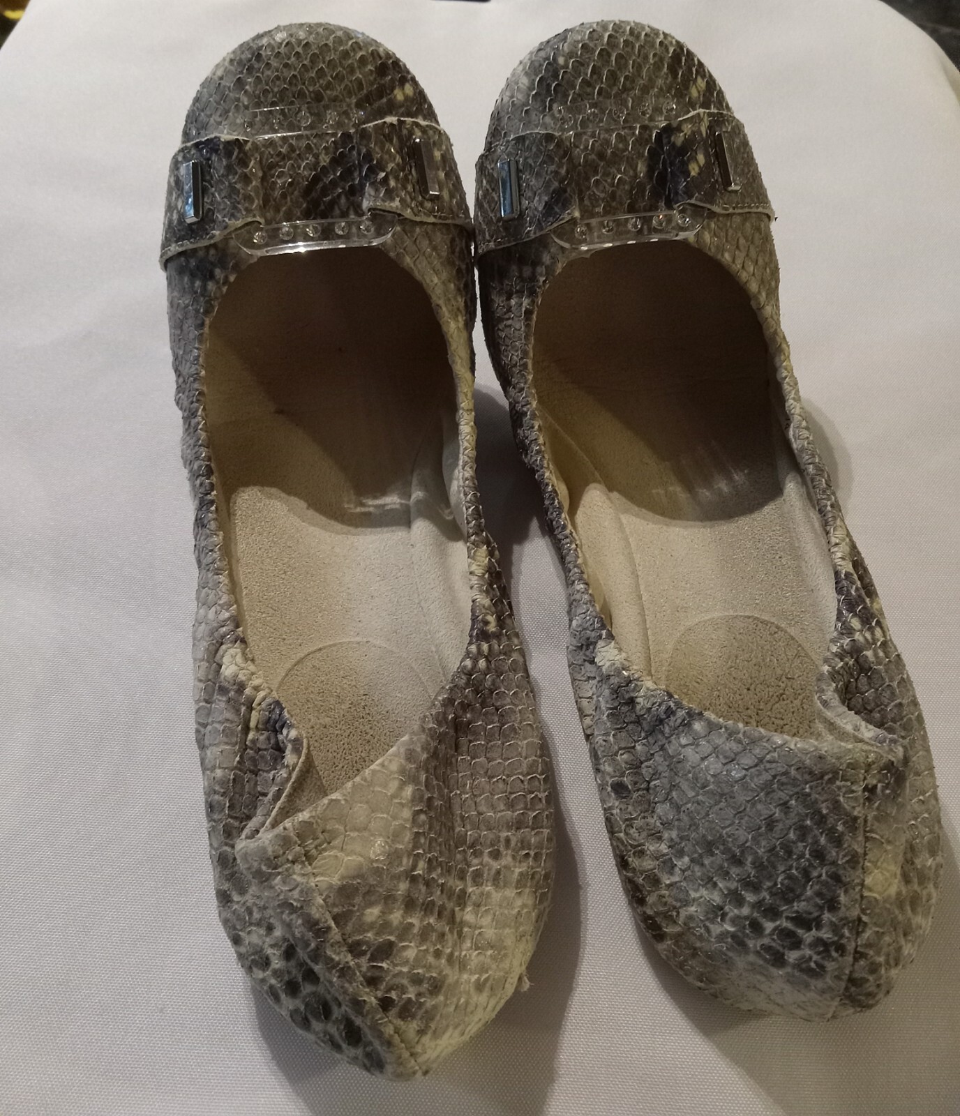 Stuart Weitzman Women's Lucid Python-Print Flats … - image 4