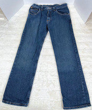 Wrangler Boys Size 14 Husky Denim Jeans Adjustable Waist Dark Wash