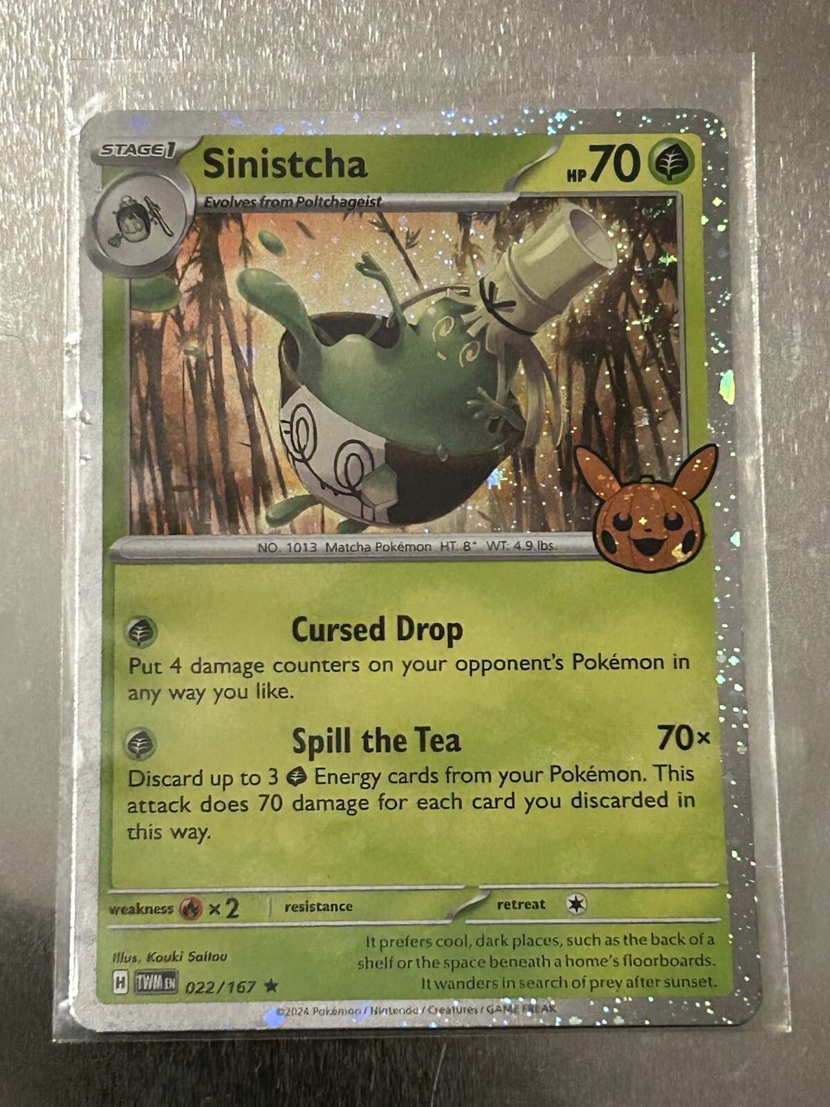 Sinistcha 022/167 Cosmos Holo Rare - Pokémon TCG Halloween Trick Or Trade 2024
