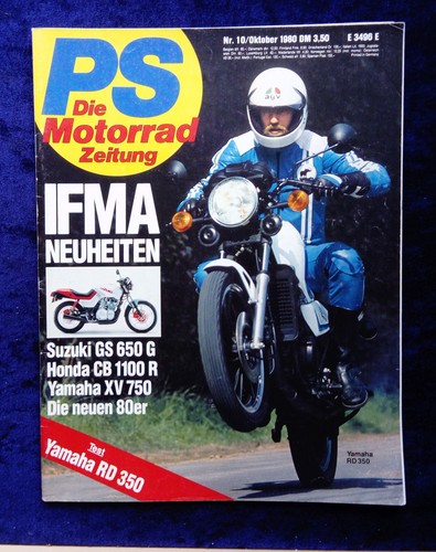 PS 10/1980 Test Yamaha RD 350, BMW RT Gespann, Rennmotorräder von DKW