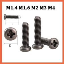 Phillips Pan Head Machine Screws Cross Bolts Titanium Alloy M1.4 M1.6 M2 M3 M4