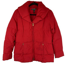 Lauren Ralph Lauren Red Down Filled Puffer Coat Jacket Size Women's Medium M
