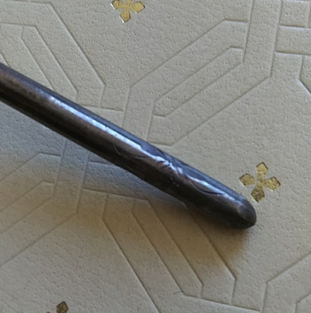 Antique vintage carved boho hair stick barrette 4 1/8 inches  display picture 3
