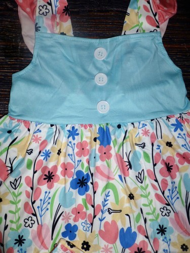 NEW Boutique Floral Tunic Dress Ruffle Shorts Girls Outfit Set - Picture 2 of 4