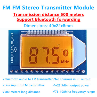 FM Stereo Audio Transmitter Circuit Board Bluetooth 76-108MHz FM Station Module
