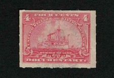 US Revenue 1898 R166 Battleship Documentary Tax Stamp 4c Light Cancel Used VF
