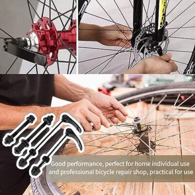 MOONDKIST Bike Quick Releases Set, 1 Pair MTB Release Small, Black