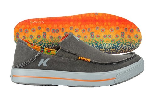 NUOVO - TAGLIA #10 KORKERS FISH MOC DEYOUNG BROOK TROUT CON SUOLA FISSA KLING-ON DECK - Foto 1 di 6
