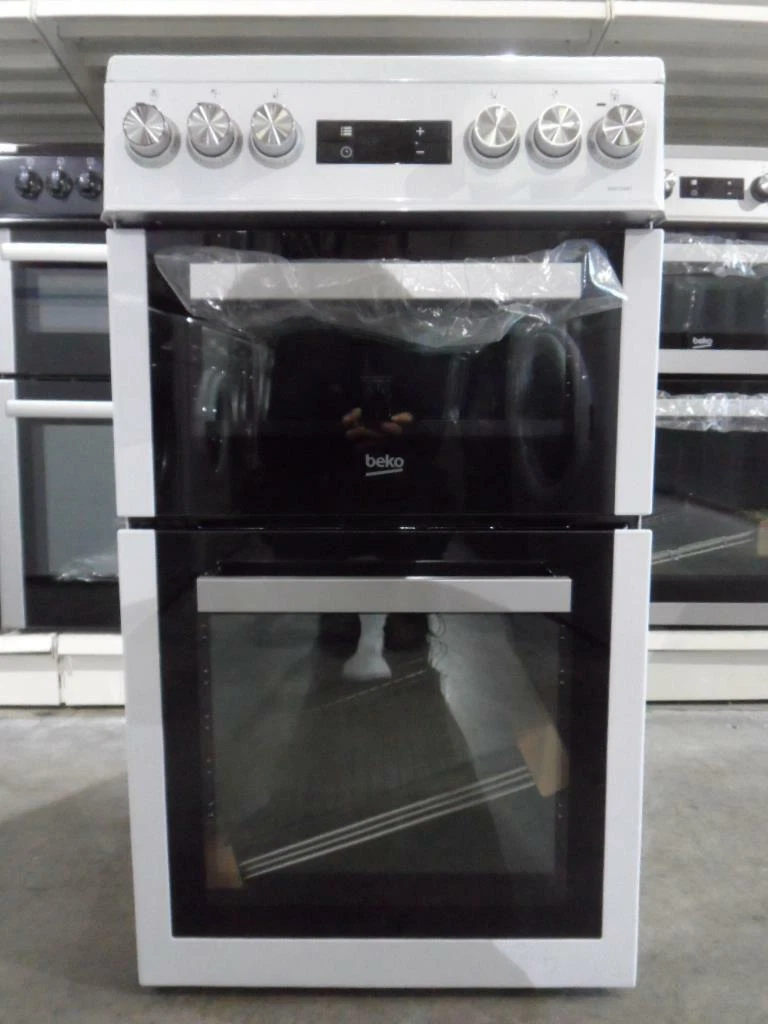 Beko XDVC5XNTW White Electric Cooker Double Oven Ceramic Self
