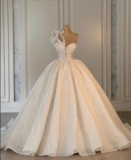 Princess Sparkly Sweetheart Wedding Dresses Lace Appliques A Line Bridal Gowns