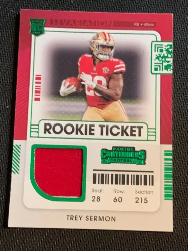 TREY SERMON #RSV-TSE - 2021 CONTENDERS - GREEN PATCH VARIANT ROOKIE RC