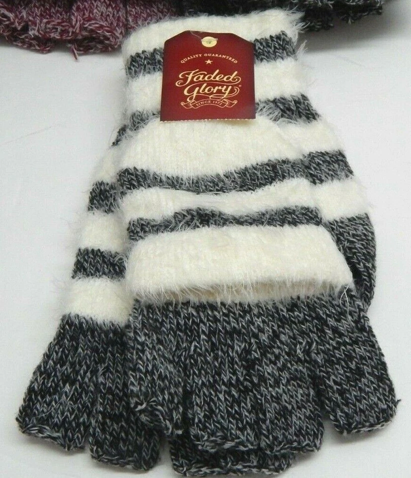 Lote de 20 guantes difusos a rayas Faded Glory para mujer colores surtidos Foto 3 de 4