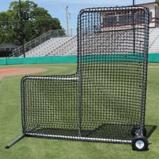 L-Screen 6' x 6' Professional Safety Frame & #42-60Ply Pitcher L Screen w/wheels