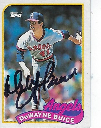 DEWAYNE BUICE SIGNED 1989 TOPPS #147 - CALIFORNIA ANGELS