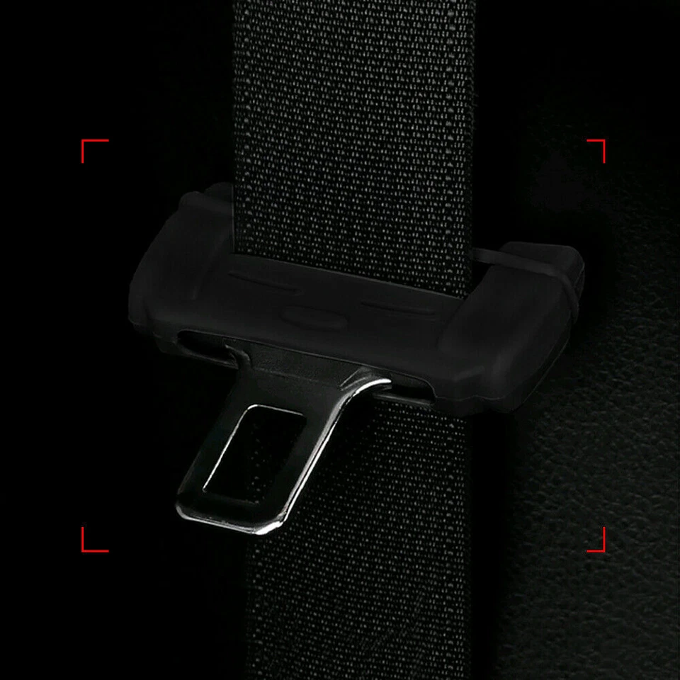2pcs Universal Car Black Silicone Seat Belt Buckle Clip Cover Car Accessories - Imagem 2 de 4