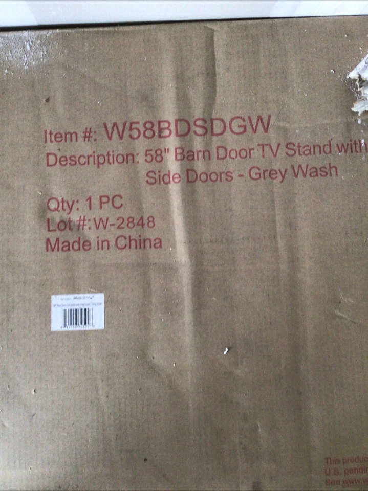 Soporte TV Puerta Granero 58" con Puertas Laterales - Gris Lavado Foto 2 de 3