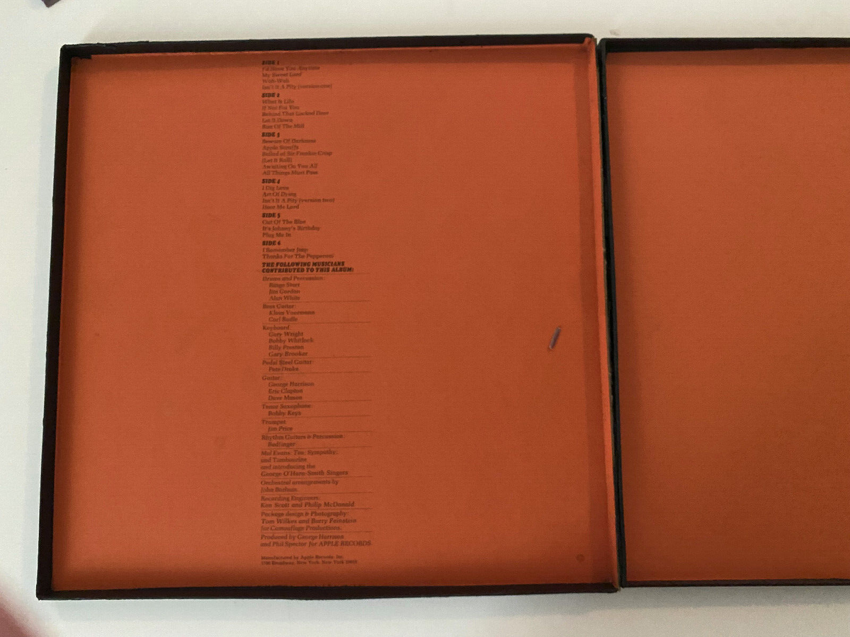 GEORGE HARRISON 3LP ALL THINGS MUST PASS APPLE STCH 639 1ST PRESS