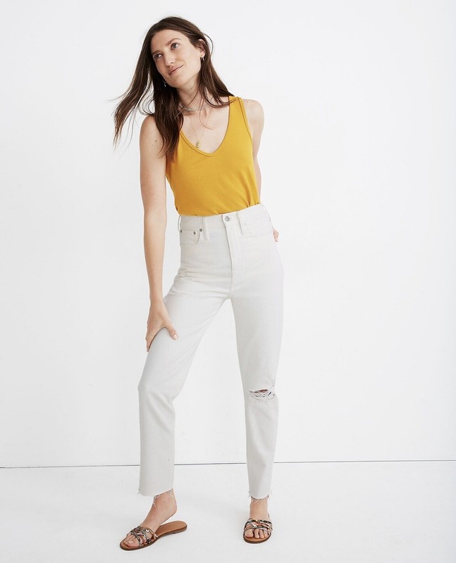 NWT White Madewell Jeans with tag, 28P "Perfect Vintage Jean"