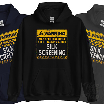 WARNUNG KANN SPONTAN ÜBER SIEBDRUCK-HOODIE SPRECHEN