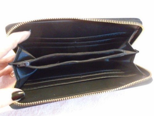 Women's Black Long Zip Wallet Card Holder Case Clutch - Picture 4 of 4
