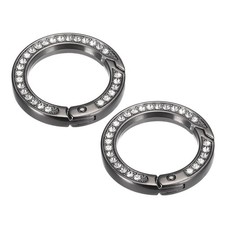 Spring O Ring Buckles Clips, 2Pcs 1.38" Spring Snap Clip Hook for DIY Bag, Black