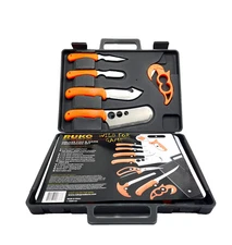 RUKO RUK0131 Wild for Game Processing Set with Orange Handles Hard Nylon Case