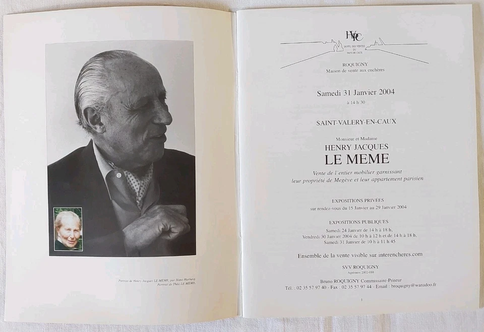 LE MEME Henry Jacques Catalogue 2004 Entier Mobilier Propriété Megeve Et Paris  - Photo 2/4