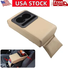 Universal Car Armrest Pad Center Console Storage Box Cushion Mat with Cup Holder
