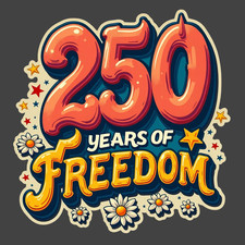 250 Years of Freedom Sticker Vinyl Decal Bold Retro Patriotic USA 2026